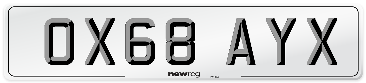 OX68 AYX Number Plate from New Reg
